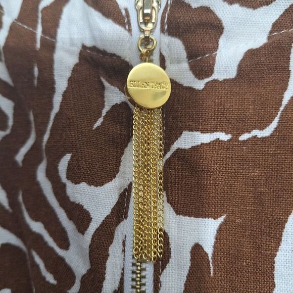 Ellen Tracy Womens Top Cold Shoulder Linen Animal Print Coastal Boho Chic Small - Picture 4 of 14